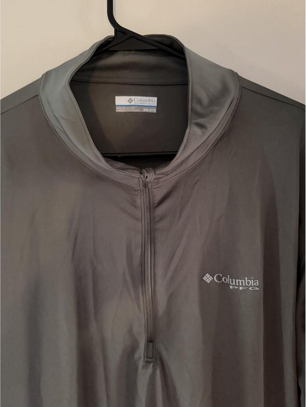 2XL - Men - Columbia PFG Quarter-Zip Long Sleeve Shirt - Picture 2 of 5